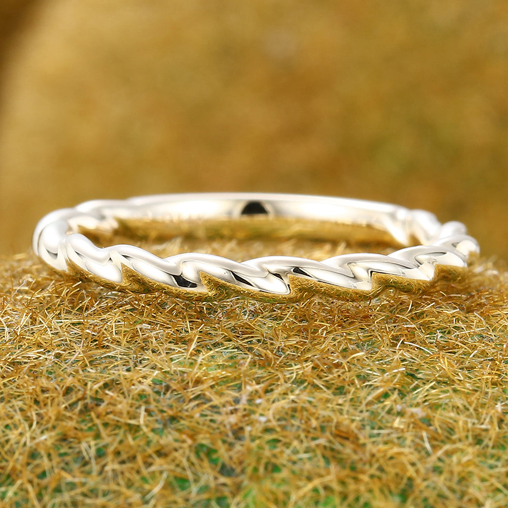 Solid Band 3/4 Twisted Rope Ring Wedding Band