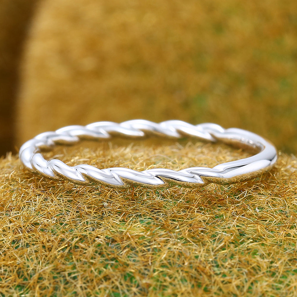 Solid Band 3/4 Twisted Rope Ring Wedding Band