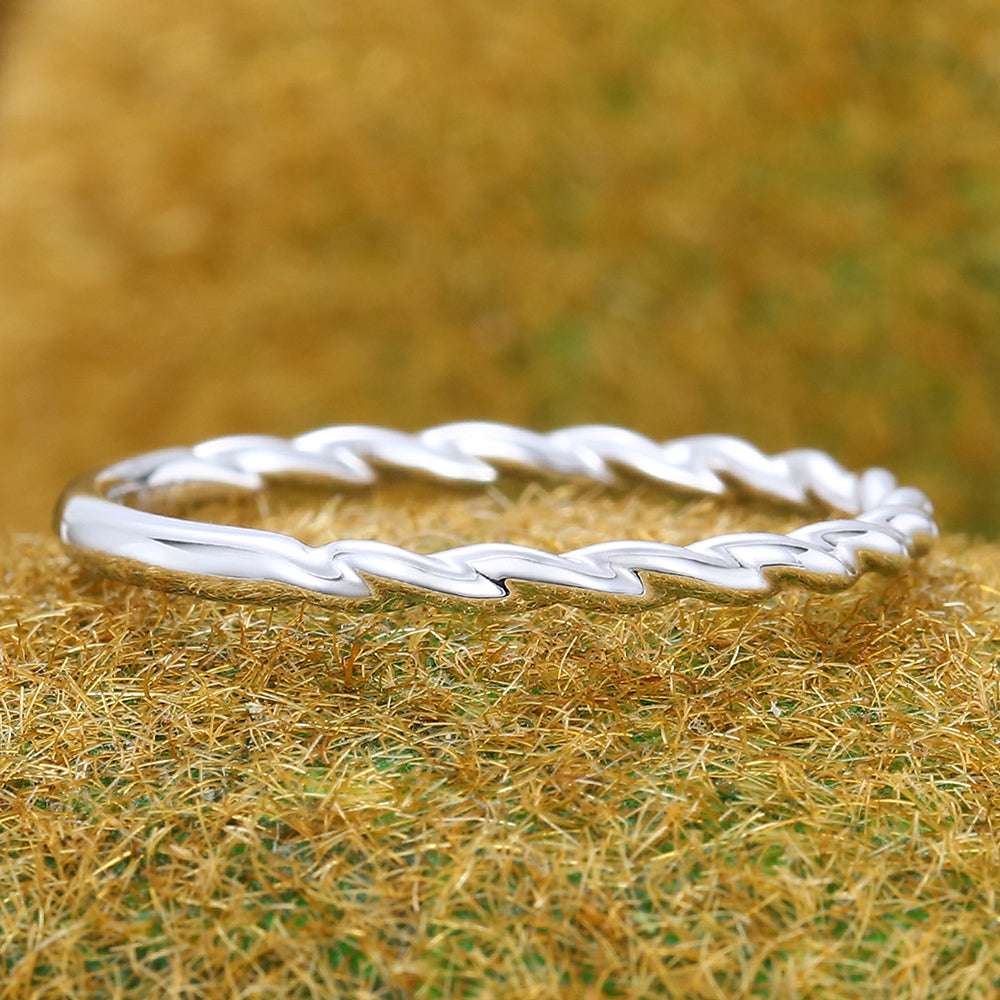 Solid Band 3/4 Twisted Rope Ring Wedding Band