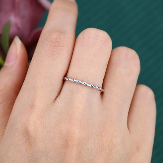 Solid Band 3/4 Twisted Rope Ring Wedding Band